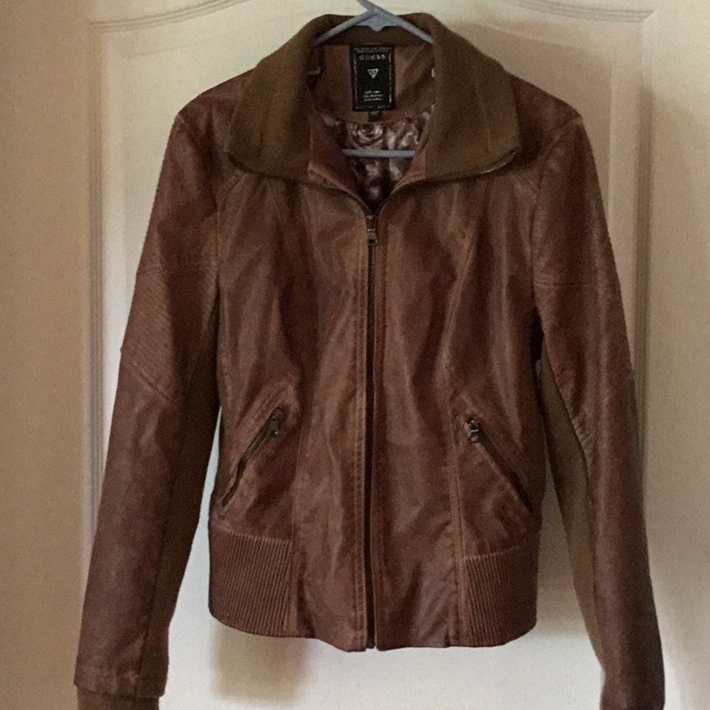 Guess brown non-leather jacket.